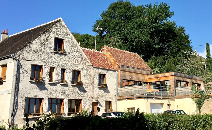 Façades Nord Est du nouveau bâtiment accolé à l'ancien