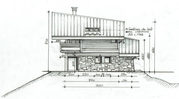 Plan architecte façade Est Ste-Foy-Tarentaise