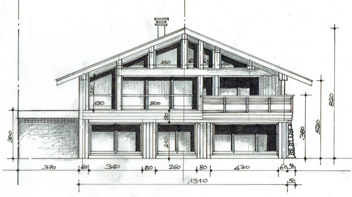 Plan de la façade Sud.