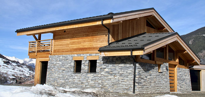 Façade Nord-Est maison architecte ste foy tarentaise