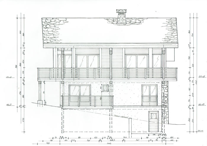 Plan d'architecture façades Est