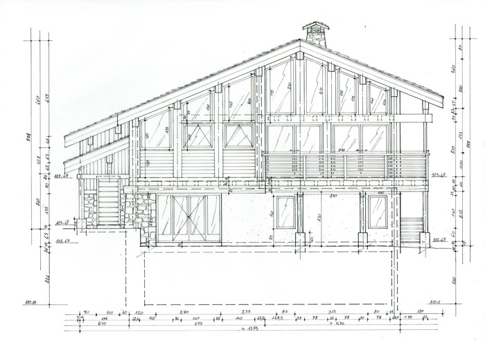 Plan d'architecture Montvenix façade principale sud