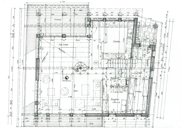 Plan d'architecture des combles
