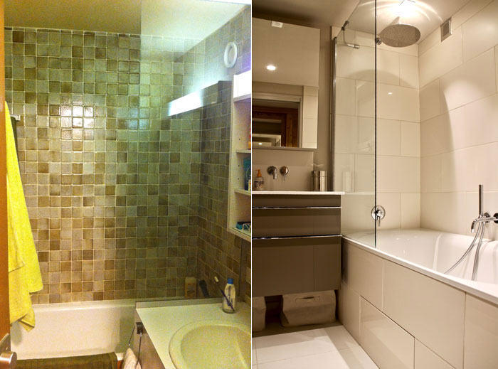 La salle de bain avant et après les travaux